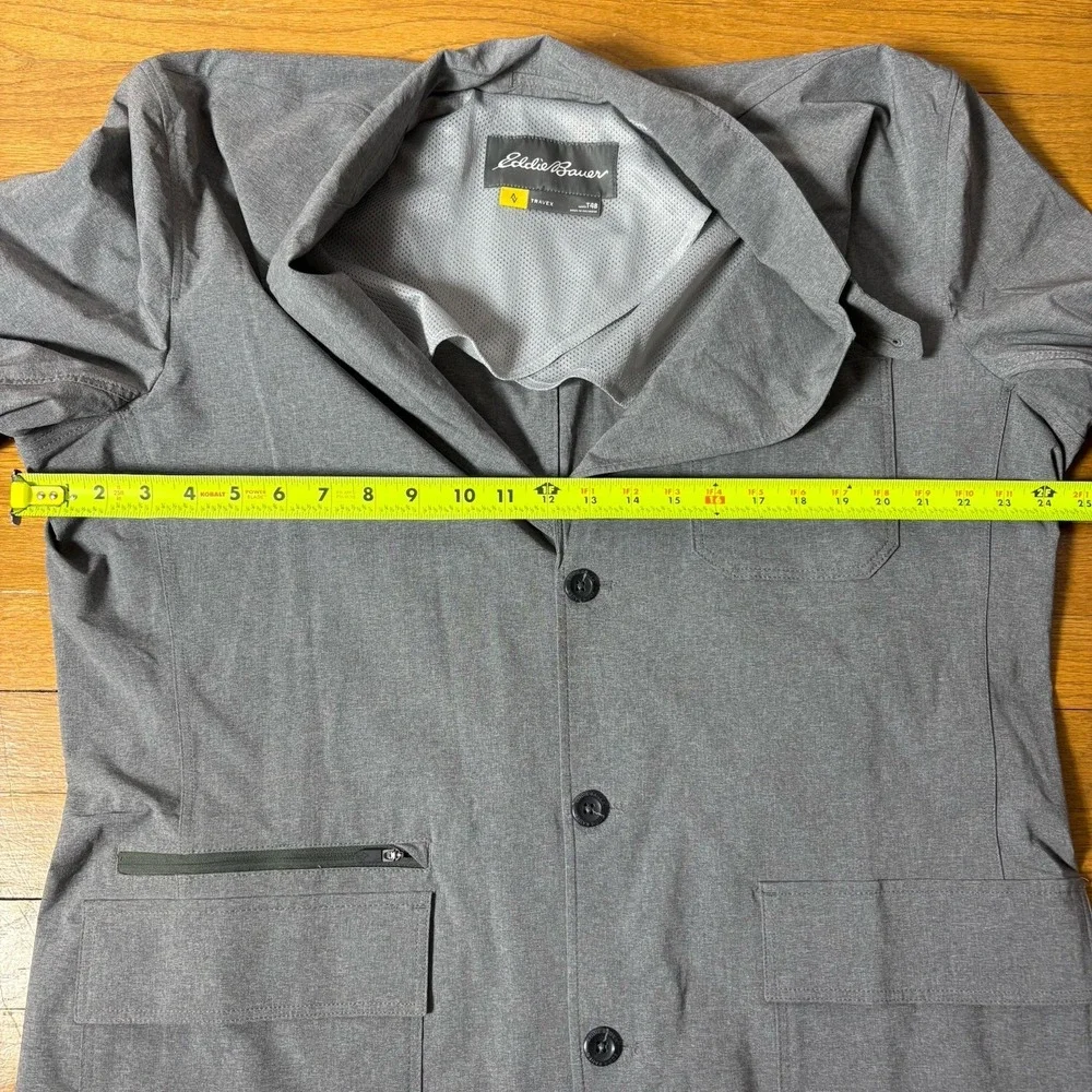 Eddie Bauer Men's 48T Gray Travex Tech Pocket Sport Coat Unlined Packable Blazer